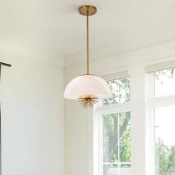 Elstead Pendelleuchte Glas Metall D: 45,7 cm rund 3x E14 verstellbar* Hängelampen|Bürolampen