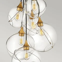 Outlet Elstead Pendelleuchte Glas Metall E27 B: 58,9 cm Kugelschirm