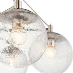 Elstead Pendelleuchte Glas Metall B: 70,3 cm Kugel Schirme LIETA