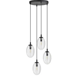 Sale Emibig Pendelleuchte Glas Metall verstellbar 4-flammig E14