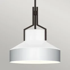 Elstead Pendelleuchte Glas Metall E27 in Bronze Antik Weiß* Hängelampen|Esszimmer Lampen