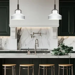 Elstead Pendelleuchte Glas Metall E27 in Bronze Antik Weiß* Hängelampen|Esszimmer Lampen