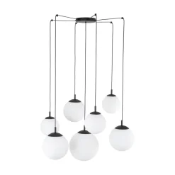 TK Lighting Pendelleuchte Glas Metall B: 400 cm verstellbar 7x E27 XXL