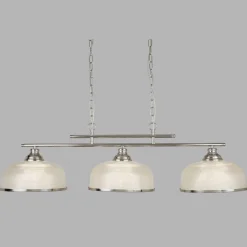 Searchlight Pendelleuchte Glas Metall B: 99 cm H: max. 1,2 m in Silber* Hängelampen|Esszimmer Lampen