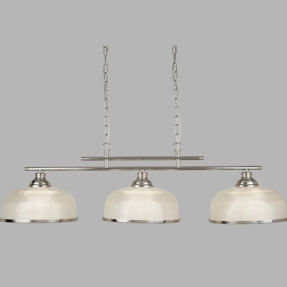 Searchlight Pendelleuchte Glas Metall B: 99 cm H: max. 1,2 m in Silber* Hängelampen|Esszimmer Lampen