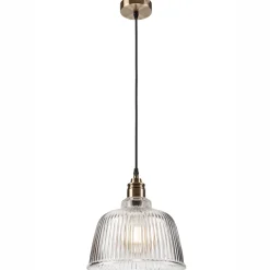 Hot Lamkur Pendelleuchte Glas Metall E27 Ø 28 cm Vintage Esszimmer