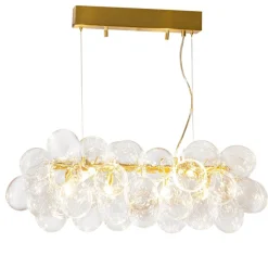 Clearance By Rydéns Pendelleuchte Glas Metall L: 80 cm H: max. 120 cm in Gold