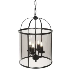 Clearance Steinhauer Pendelleuchte Glas Metall Schwarz Rauchgrau B:31 cm E14