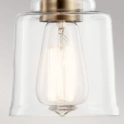 Online Elstead Pendelleuchte Glas Metall Ø 12,4 cm Vintage in Messing