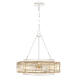 Elstead Pendelleuchte Glas Seil Metall E27 D: 50,4 cm rund 4x E27* Hängelampen|Bürolampen