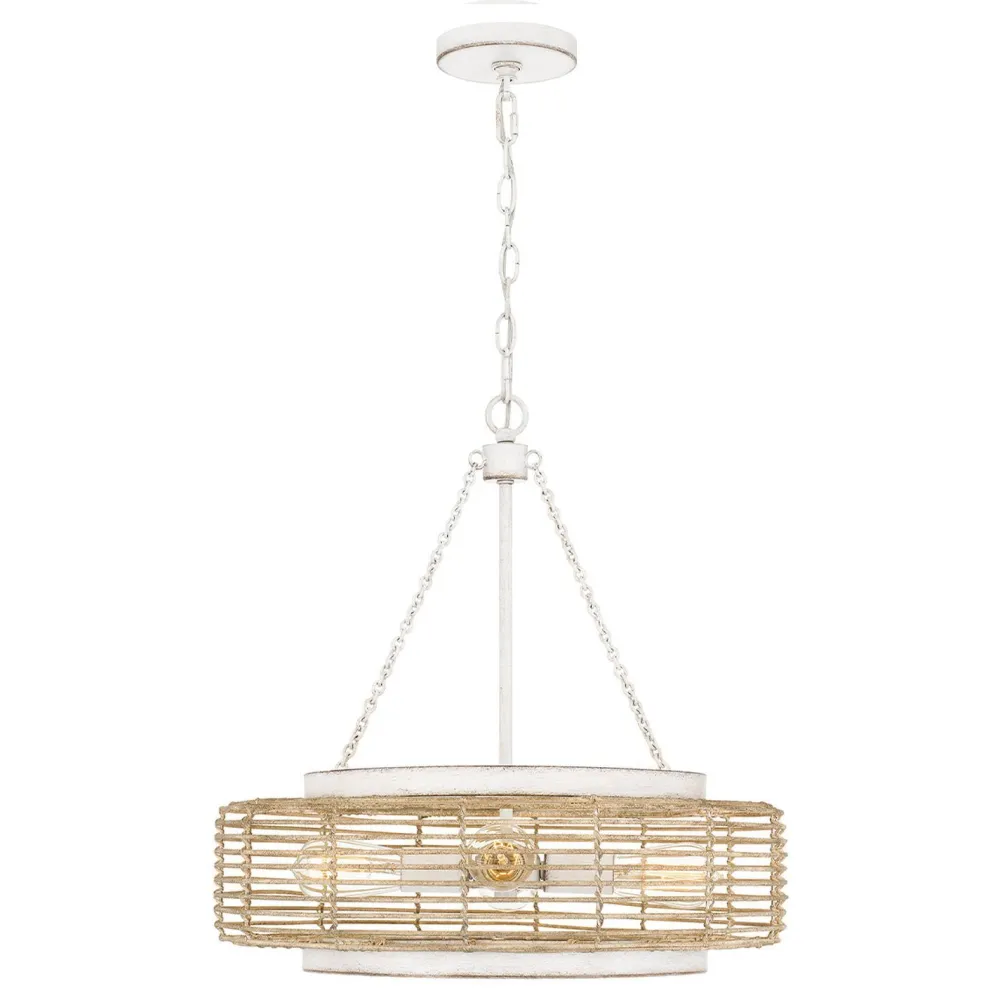 Elstead Pendelleuchte Glas Seil Metall E27 D: 50,4 cm rund 4x E27* Hängelampen|Bürolampen