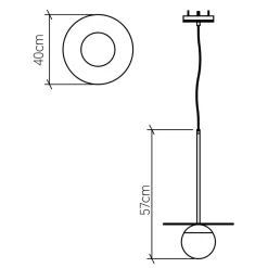 Online Elstead Pendelleuchte Glas Teakholzfurnier Ø 40 cm E27 Modern