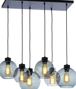 TK Lighting Pendelleuchte Graphit KALETE 6xE27 Esstisch Lampe* Hängelampen|Esszimmer Lampen