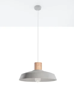 New Sollux Pendelleuchte Grau Ø 40 cm Beton Schirm E27