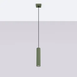 Sollux Pendelleuchte Grün schmal B: 8 cm H: max. 118 cm GU10 Modern* Wohnzimmerlampen|Metall Lampen