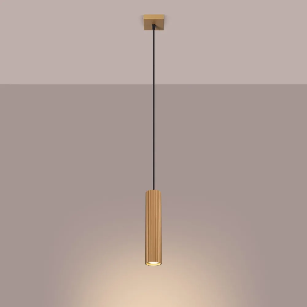 Sollux Pendelleuchte GU10 B: 8 cm H: max. 118 cm Aluminium in Gold* Hängelampen|Wohnzimmerlampen