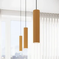Sollux Pendelleuchte GU10 B: 8 cm H: max. 118 cm Aluminium in Gold* Hängelampen|Wohnzimmerlampen