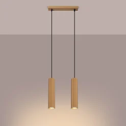 Sollux Pendelleuchte GU10 2-flammig aus Aluminium B: 30 cm in Gold* Hängelampen|Wohnzimmerlampen