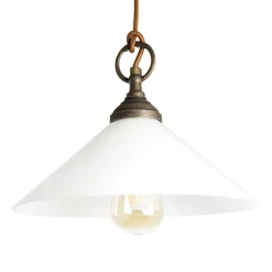 Giovanni Battista Pendelleuchte Höhenverstellbar aus echtem Messing* Glaslampen|Metall Lampen