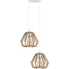 Belis Pendelleuchte Holz 2-flammig E27 B:35 cm Skandinavisch* Hängelampen|Bürolampen
