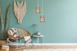 Belis Pendelleuchte Holz 2-flammig E27 B:35 cm Skandinavisch* Hängelampen|Bürolampen