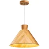 Hot Elstead Pendelleuchte Holz Furnier Teak E27 D: 40 cm Modern
