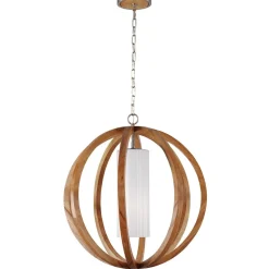 Elstead Pendelleuchte Holz Glas rund Esstisch Wohnzimmer* Schlafzimmer Lampen|Kugellampen