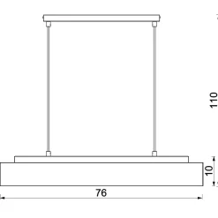 Best Luminex Pendelleuchte Holz Metall Schwarz L:76 cm GU10 wohnlich