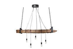 Invicta Interior Pendelleuchte Holz Natur152 cm lang 5-flammig wohnlich* Wohnzimmerlampen|Holzlampen