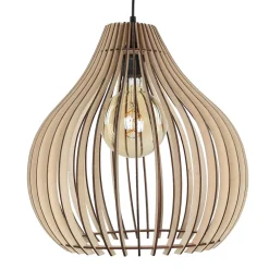 Sale Sollux Pendelleuchte Holz rund Ø43cm Modern wohnlich NIGILIA