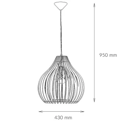 Sale Sollux Pendelleuchte Holz rund Ø43cm Modern wohnlich NIGILIA