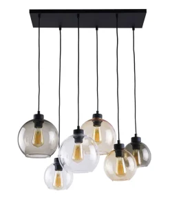 TK Lighting Pendelleuchte in Bernstein Graphit 6xE27 Esstisch