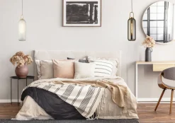 Searchlight Pendelleuchte in Messing Weiß geätzt E27 Ø 15 cm Glas* Hängelampen|Wohnzimmerlampen