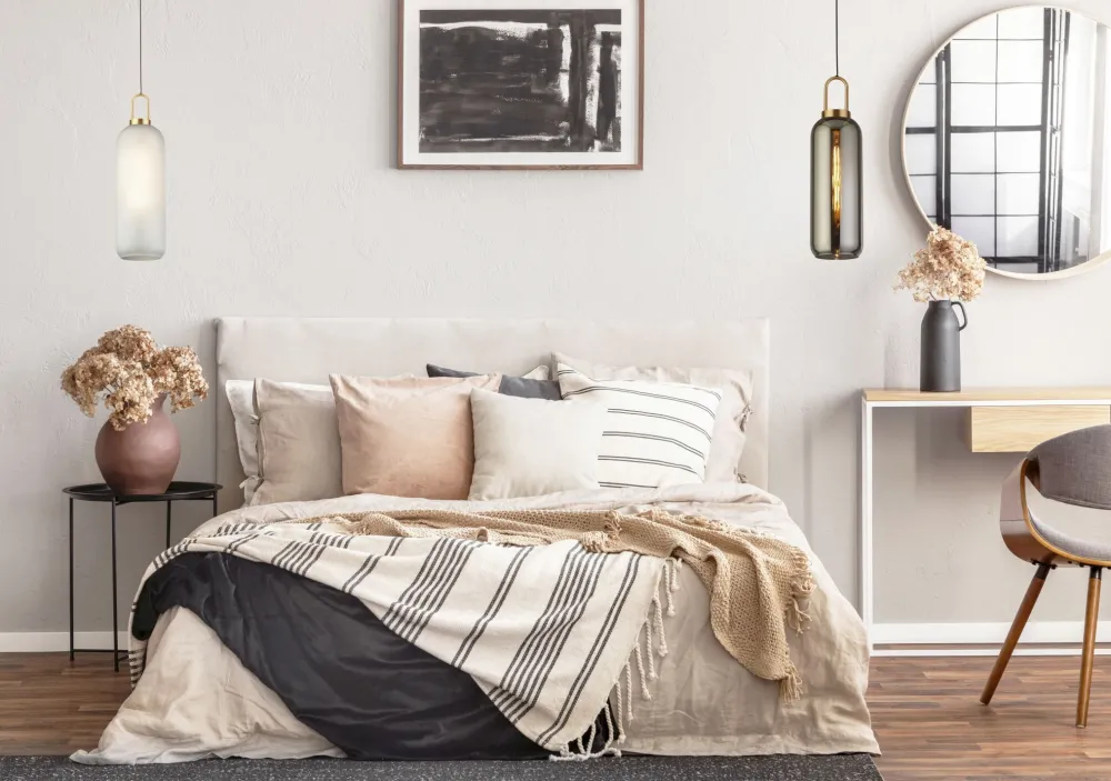 Searchlight Pendelleuchte in Messing Weiß geätzt E27 Ø 15 cm Glas* Hängelampen|Wohnzimmerlampen