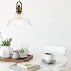 Lamkur Pendelleuchte Industrial Vintage Glas Schirm E27