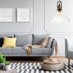 Lamkur Pendelleuchte Industrial Vintage Glas Schirm E27