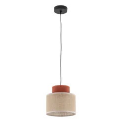 TK Lighting Pendelleuchte Jute Stoff Metall Ø 20 cm schmal Bunt E27* Hängelampen|Bürolampen