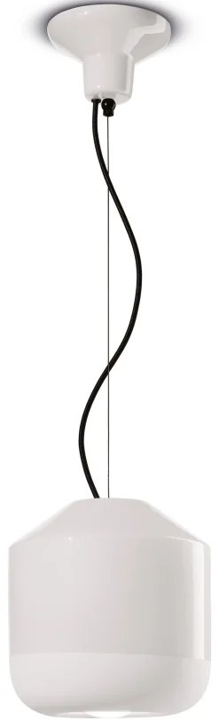 Outlet Ferroluce Pendelleuchte Keramik E27 Ø 24 cm H: max. 145 cm Weiß