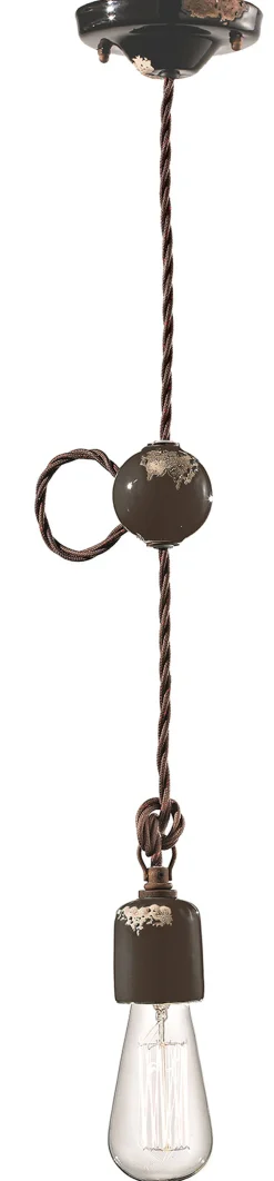 Discount Ferroluce Pendelleuchte Keramik E27 H: max. 120 cm Vintage Design