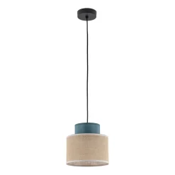 TK Lighting Pendelleuchte klein Ø 20 cm verstellbar Jute Stoff E27