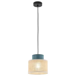 TK Lighting Pendelleuchte klein Ø 20 cm verstellbar Jute Stoff E27
