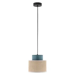 TK Lighting Pendelleuchte klein Ø 20 cm verstellbar Jute Stoff E27