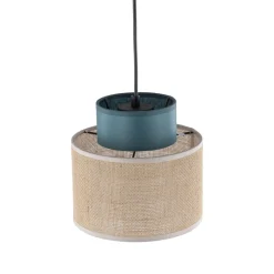 TK Lighting Pendelleuchte klein Ø 20 cm verstellbar Jute Stoff E27
