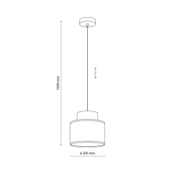 TK Lighting Pendelleuchte klein Ø 20 cm verstellbar Jute Stoff E27