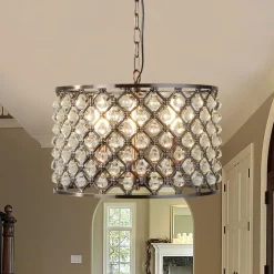 Sale Searchlight Pendelleuchte Kristall Ø 38 cm 3x E14 in Kupfer antik