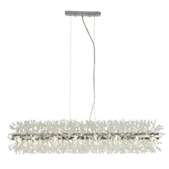 Searchlight Pendelleuchte Kristall 100 cm lang Chrom Klar 16x G9* Hängelampen|Bürolampen