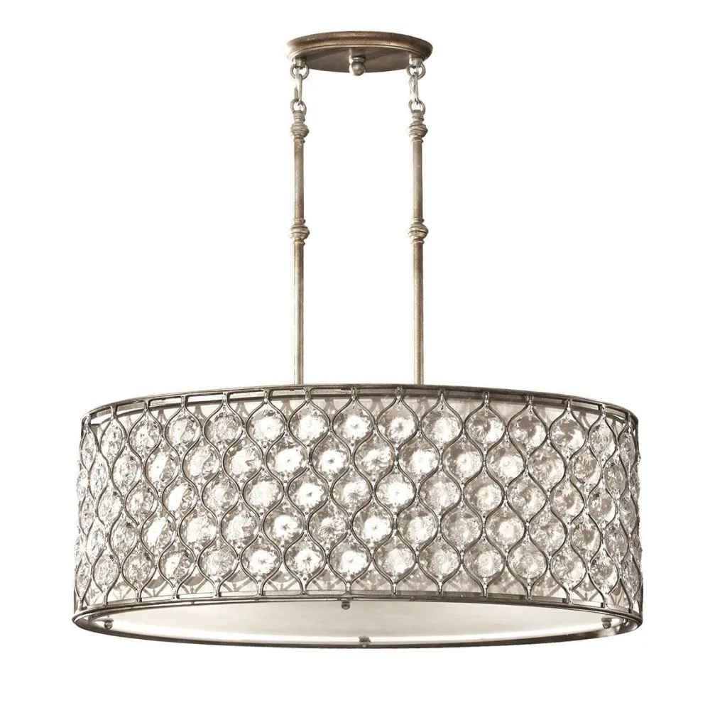 Online Elstead Pendelleuchte Kristall blendarm oval Über Esstisch