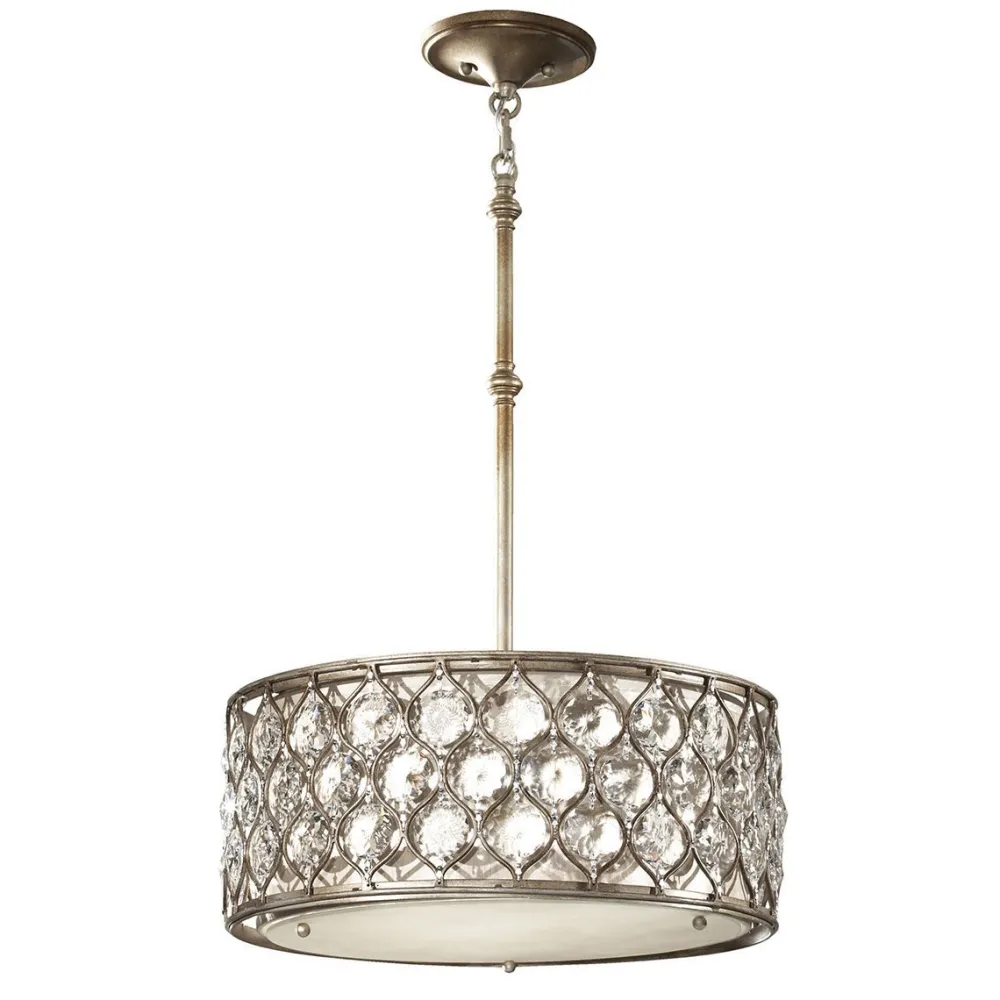 Discount Elstead Pendelleuchte Kristall Rund Ø46cm in Silber