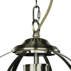 Searchlight Pendelleuchte Kugel Ø 32 cm 3x E14 in Messing antik Jugendstil* Glaslampen|Rustikale Lampen