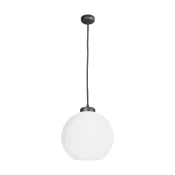 New Giovanni Battista Pendelleuchte Kugel Ø 24 cm Messing Glas E27 in Bronze Weiß